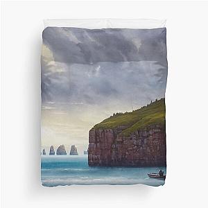 A person on a boat crosses Styx Duvet Cover