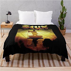 Styx 1972 American Rock Band Creepy Ferry Darkness in Light Throw Blanket