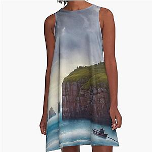 A person on a boat crosses Styx A-Line Dress