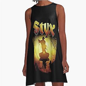 Styx 1972 American Rock Band Creepy Ferry Darkness in Light A-Line Dress