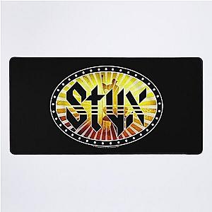 Styx 1972 Rock Band Wooden Nickel On Stage Bright Lights Desk Mat