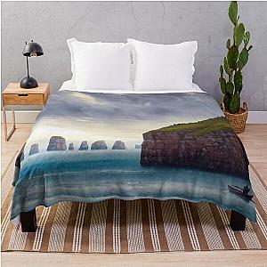 A person on boat crosses Styx Throw Blanket