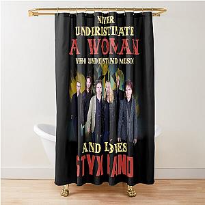 Never Underestimate a Woman Who Loves Styx Shower Curtain