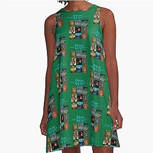 Styx Album Grid Black And Woman Basic Novelty Tees Graphics A-Line Dress