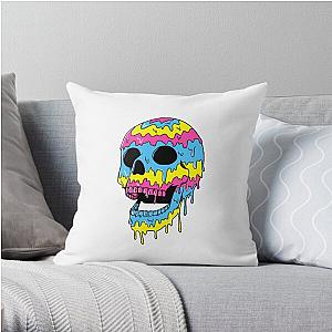 Melting Rainbow Skull Melting Rainbow Skull subtronics  Throw Pillow RB2306