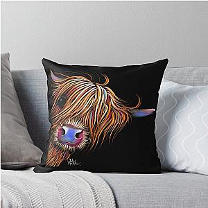 Highland Cow Print Scottish Sugar Lump 2 By Shirley MacArthur Throw Pillow