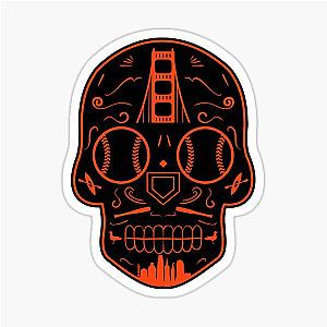 San Francisco Baseball Sugar Skull Stickers