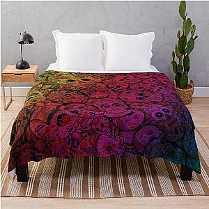 Rainbow Sugar Skull Throw Blanket