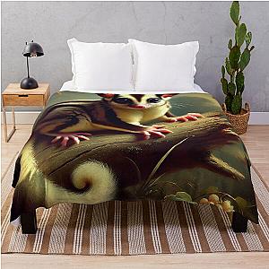 Sugar Glider Art Throw Blanket for Lovers
