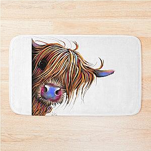 Highland Cow Print Scottish 'Sugar Lump' by Shirley Macarthur Bath Mat