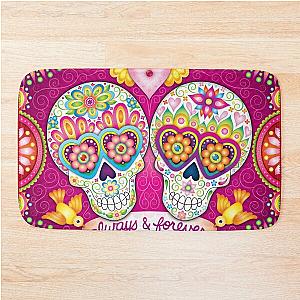 Always Forever Sugar Skulls in Love Art by Thaneeya McArdle Bath Mat