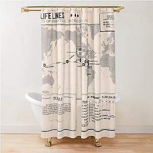 Old United States Sugar Imports Map 1954 Vintage Agricultural Atlas Shower Curtain