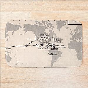 Old United States Sugar Imports Map Vintage Agricultural Atlas Bath Mat