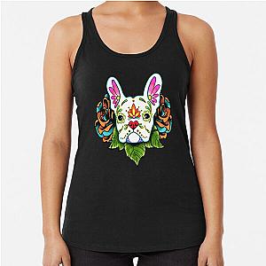 Day of the Dead French Bulldog in White Sugar Skull Dog Tank Top