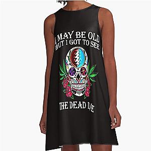 Sugar Skull Live Dead Rose A-Line Dress