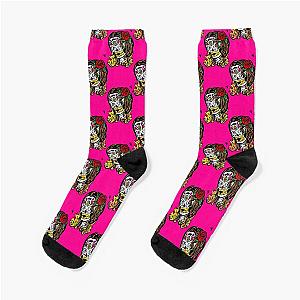 Pink Halloween Sugar Skull Girl Socks