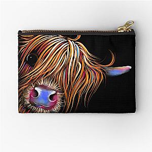 Highland Cow Print Scottish ' Sugar Lump 2 ' by Shirley MacArthur Zipper Pouch