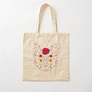 Day of the Dead Kitty Cotton Tote Bag