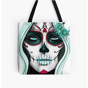 Sugar Skull Girl Queen of the Dead All Over Print Tote Bag
