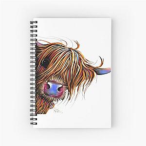 Highland Cow Print Scottish 'Sugar Lump' by Shirley MacArthur Spiral Notebook