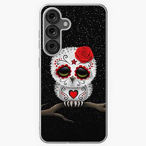Cute Red Day of the Dead Sugar Skull Owl Soft Phone Case