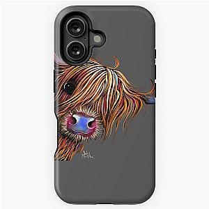 Highland Cow Print Scottish Sugar Lump on Grey by Shirly Macarthur iPhone Tough Case