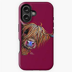 Highland Cow Print Scottish Sugger Limp on Magnenta by Shirleymacarthur iPhone Tough Case