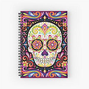 Psychedelic Sugar Skull - Colorful Art by Thaneeya McArdle Spiral Notebook