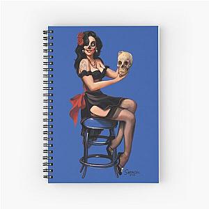 Sugar Skull Retro Pinup Spiral Notebook