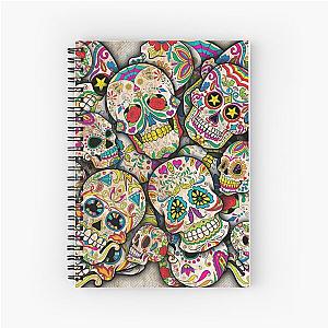 Sugar Skull Collage Spiral Notebook