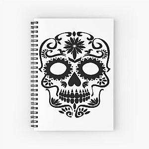 Black Sugar Skull Spiral Notebook