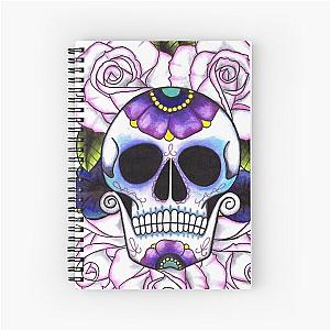 Blue and Purple Sugar Skulls Spiral Notebook