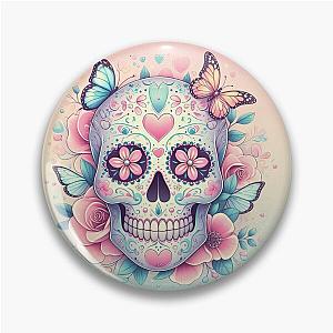 Pastel Sugar Skull Pin