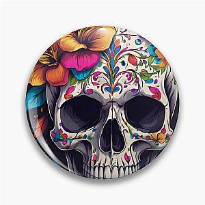 hand drawn watercolor sugar skull Pin