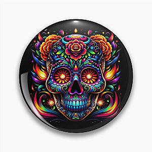 Colorful Sugar Skull Dia De Los Muertos Pin