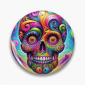 Van Gogh-Inspired Mexican Sugar Skull Pin