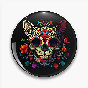 Sugar Skull Kitty Pin