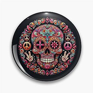 Psychedelic Sugar Skull 3 Pin