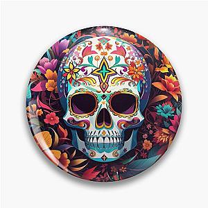 Surreal Sugar Skull Pin