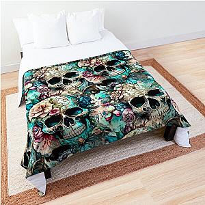 "Bloom Of The Dead" Sugar Skull Pattern Comforter