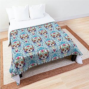 Sugar Skull Damask Comforter