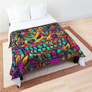 Mardi Gras Sugar Skull Psychedelic Art Comforter