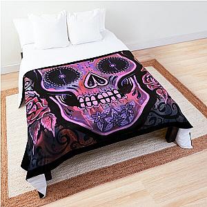 Sugar Skull & Roses Candy Pink Retro Vandal Comforter