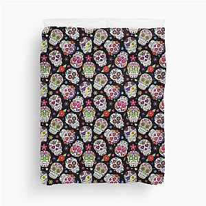 Day of the Dead Sugar Skull Pattern dia de los muertos Halloween Día de Los Muertos Duvet Cover