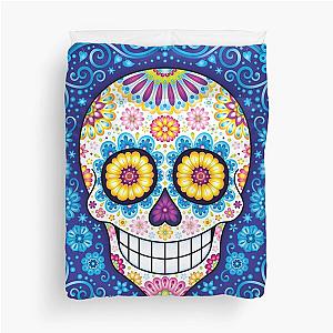 Sugar Skull Art - Psychedelic Day of the Dead Skull Art by Thaneeya McArdle Duvet Cover