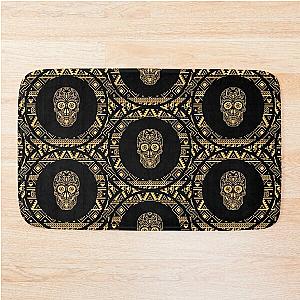 Sugar Skull Gold Bath Mat