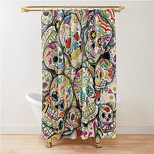 Sugar Skull Collage Shower Curtain