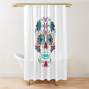 Flower Sugar Skull - Floral Garden Skull  Shower Curtain