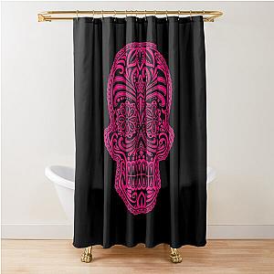 Intricate Pink and Black Sugar Skull Shower Curtain