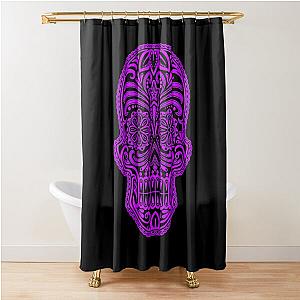 Intricate Purple and Black Sugar Skull Shower Curtain